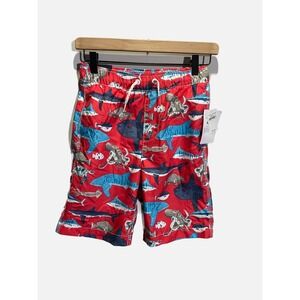 Gap Swim Trunks Boys L Red‎ Sea Life Shark Octopus UPF 40+ Board Shorts Summer